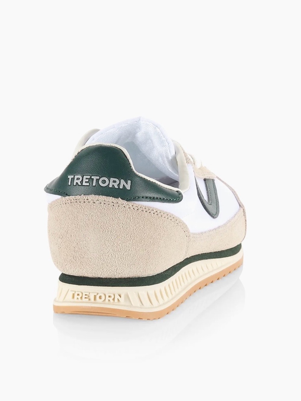 Tretorn Low-Profile Sneakers in White, Beige & Green - Picture 8 of 9